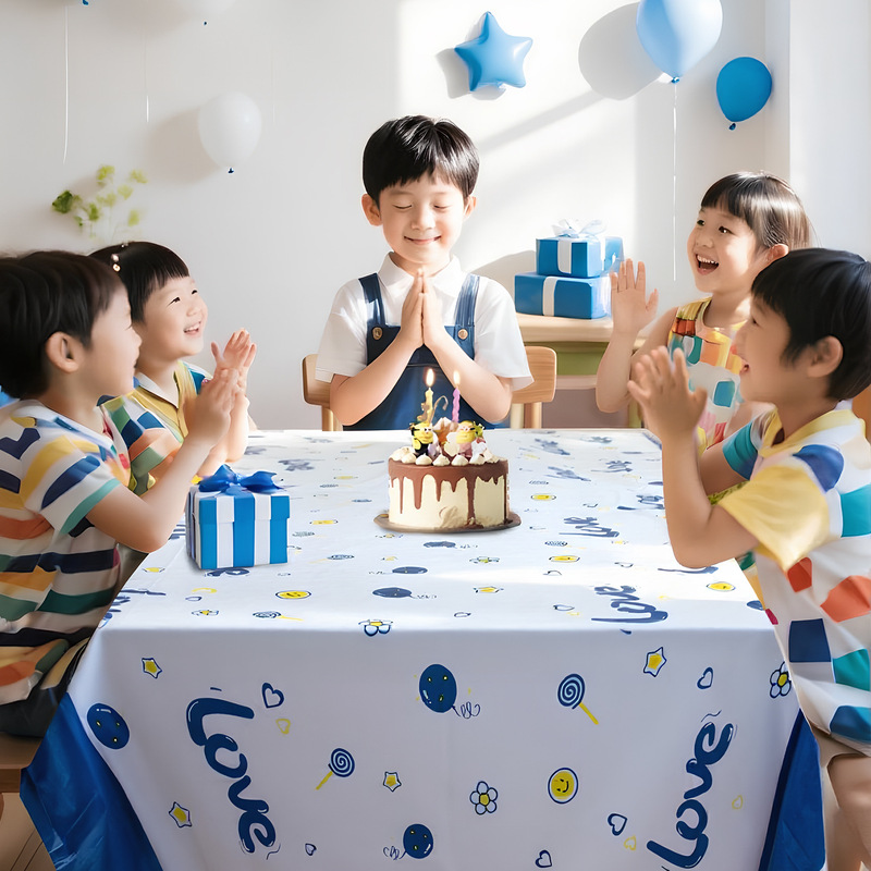 Disposable Thickeneded Tablecloth Kidsren's Birthday Party Boys and Girls Photo Party Decoration Tablecloth Ornaments