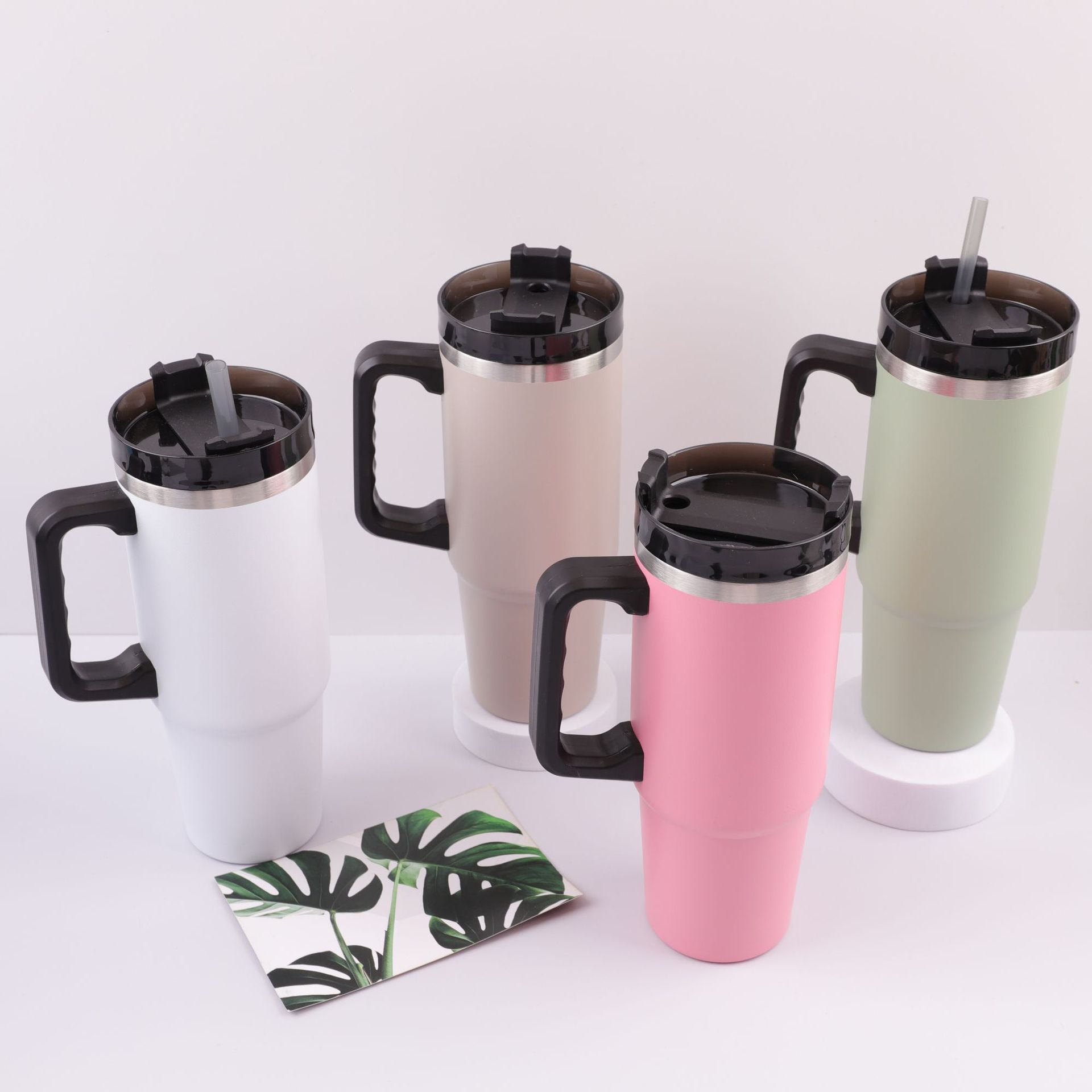 Transfronterizos 30oz mango taza de automóvil de acero inoxidable taza de aislamiento de alta capacidad taza de automóvil portátil al aire libre