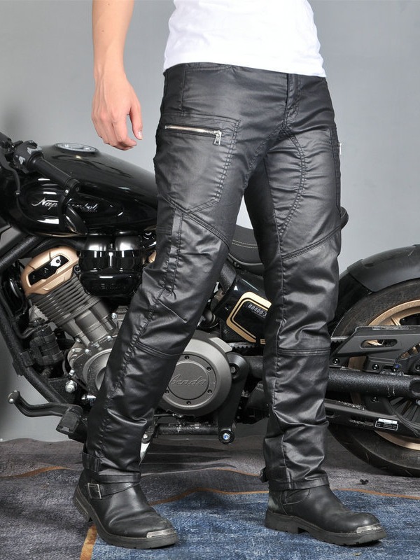 VOLERO motocicleta anti-caída ciclismo revestimiento de mezclilla a prueba de viento elástico de cintura alta locomotora pantalones anti-caída equipo de protección de silicona