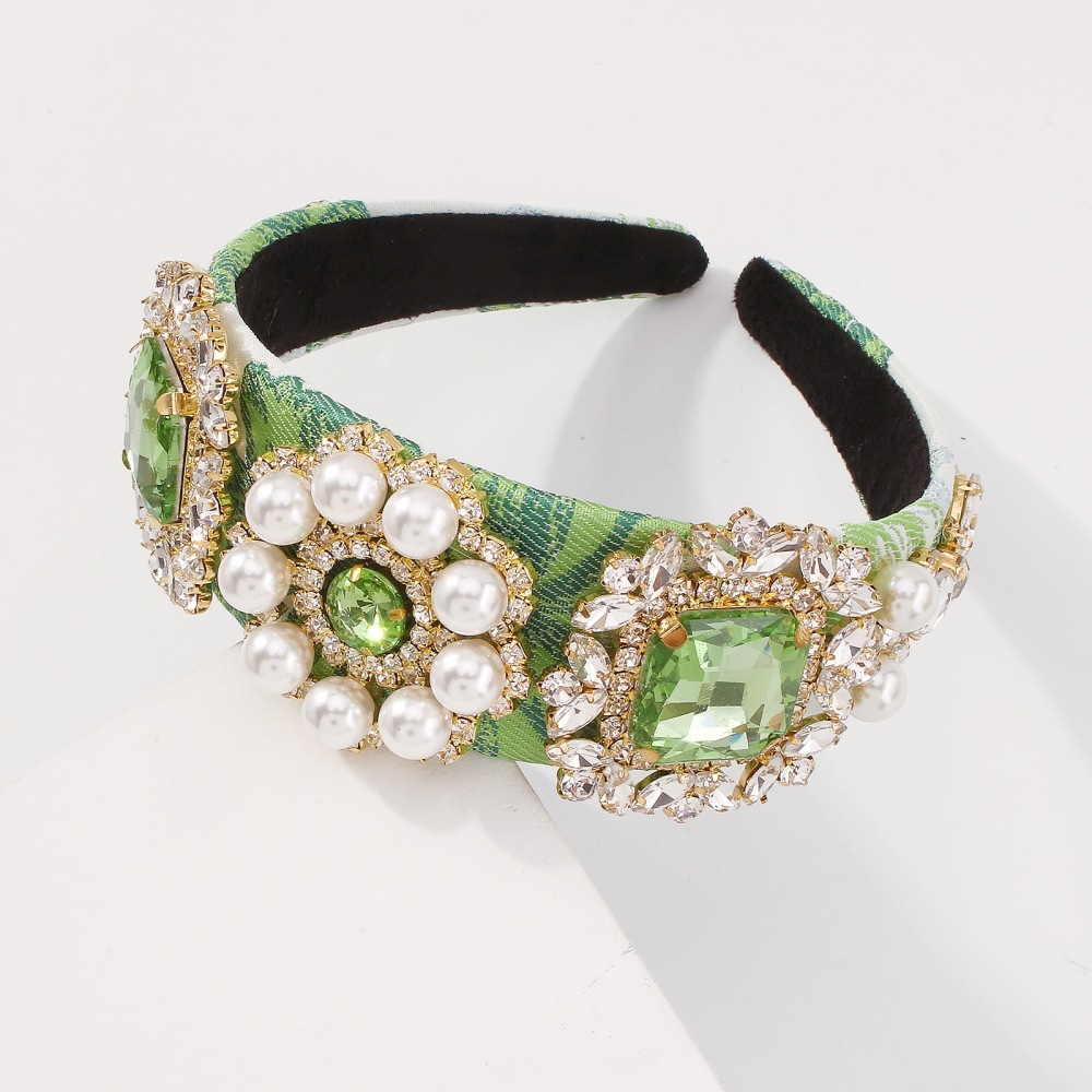 New Retro Fashion Imitation Pearl Diamond Headband display picture 11