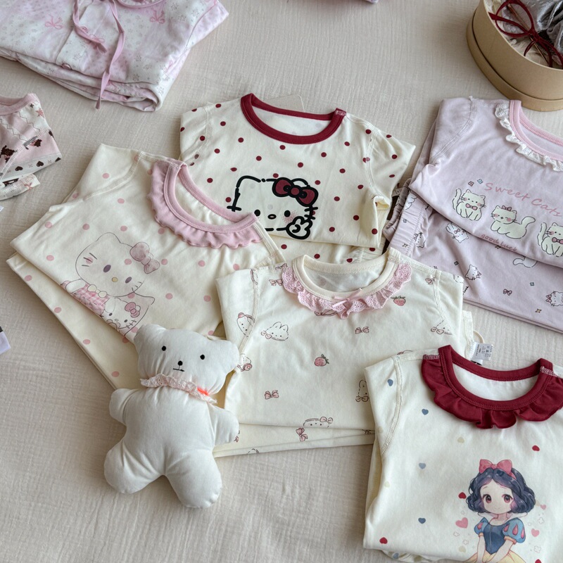女童家居服套装25秋卡通女童韩系家居服宝宝宽松可爱印花睡衣批发|undefined