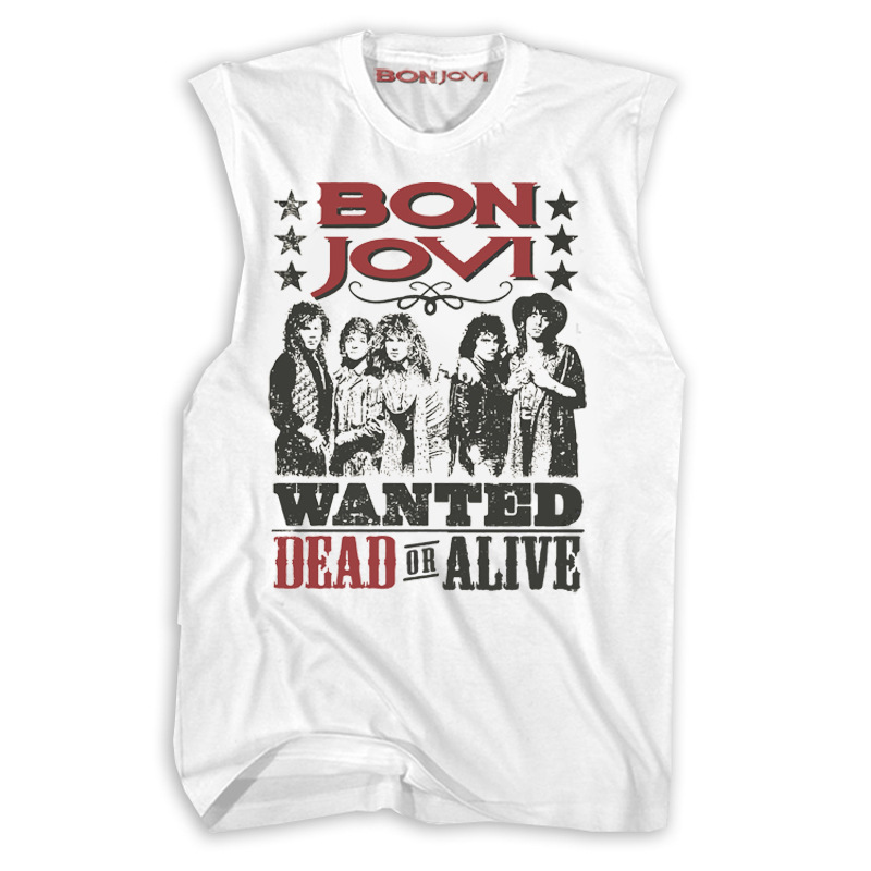 Bonjovi Bon Jovi Rock Men's retro American street fashion brand distressed punk vest sleeveless T-shirt