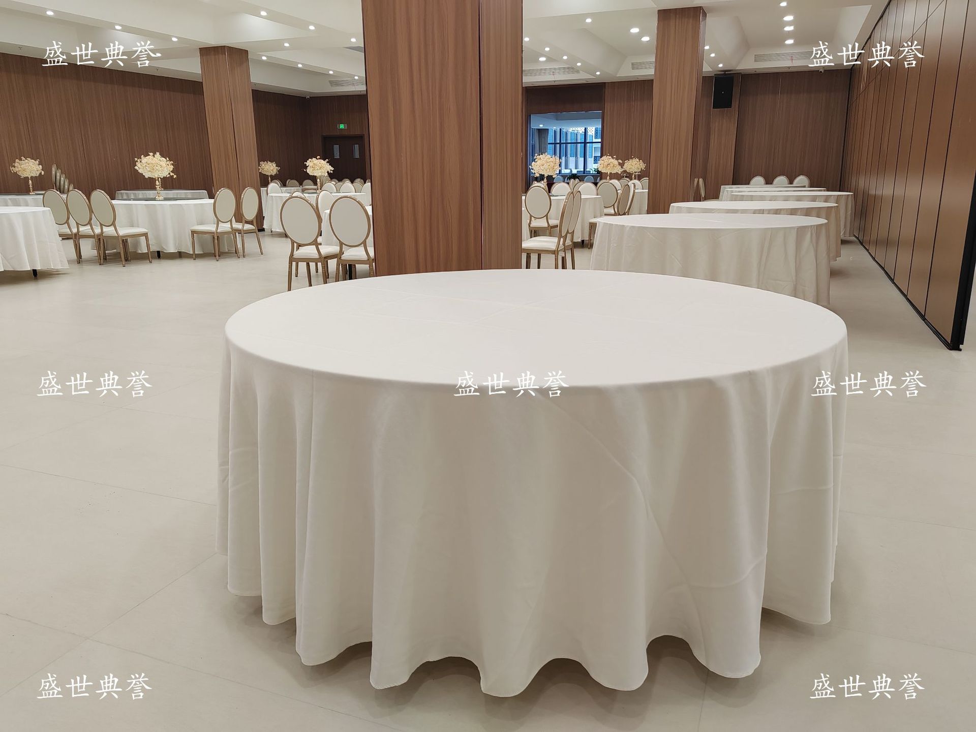 宁波厂家直销餐饮布草酒店宴会厅台布餐厅婚宴纯色桌布家宴圆桌布详情2