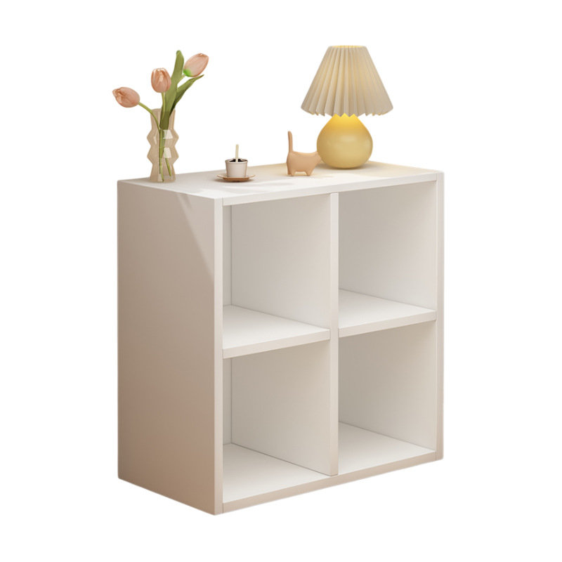 Ins Cabinet Wind Cabinet Calais Plaid Cabinet Cream White Cuadruple Cabinet Estante de piso Estante de escritorio en una pared