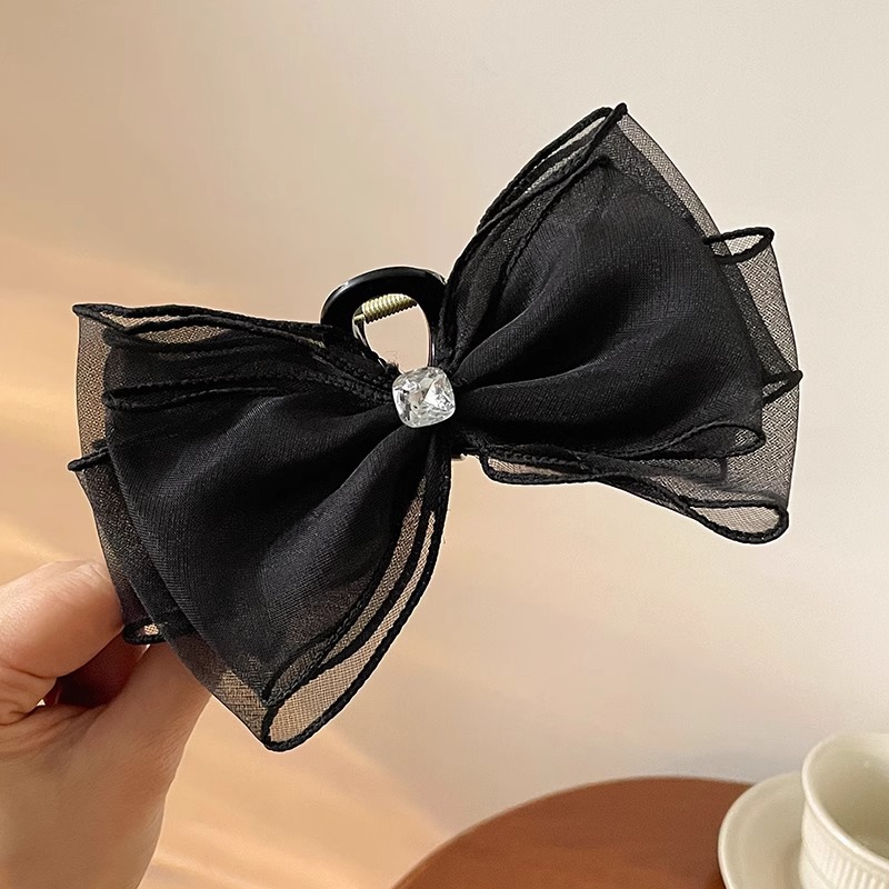 Punto de onda negro abrazadera de cabello de arco detrás de la cabeza abrazadera de cabello de alta calidad para mujeres 2025 nuevo abrazadera de tiburón cabello grande