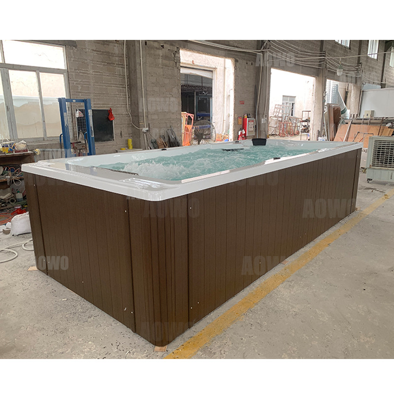 Acrílico piscina climatizada de burbujas SPA 4,8 M rectangular SPA piscina al aire libre surf Baño