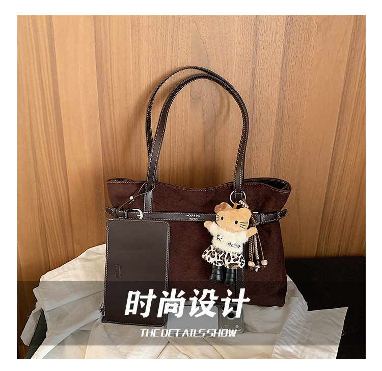 Túi tote cỡ lớn dáng shopping đeo vai kẹp nách — Báo in không có mặt dây chuyền, Màu cà phê Không có mặt dây chuyền, Màu lạc đà Không có mặt dây chuyền, Con báo có mặt dây chuyền chi tiết 4