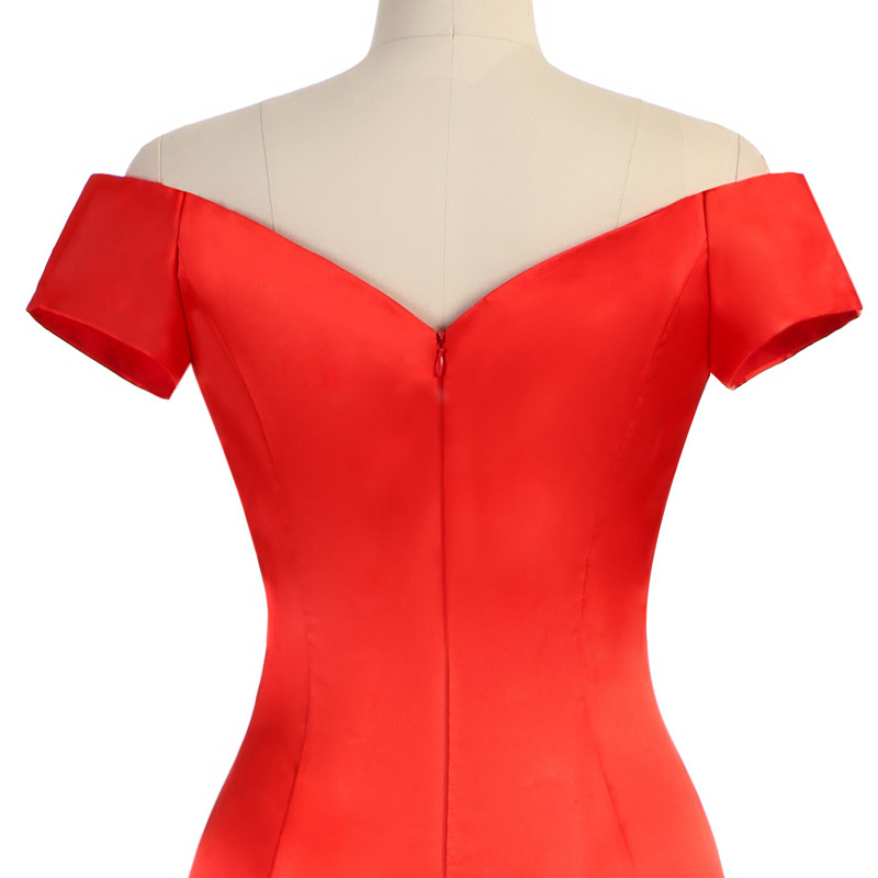 Vestido de noche de satén con un solo hombro y cola de pez, sencillo y elegante, para comercio exterior europeo y americano, Amazon, AliExpress, Wish
