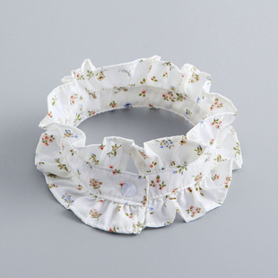Mori Girl Literary Style Sweet and Fresh Double-Layer Ruffled Stand Collar Women's Small Floral Polka Dot Aristocratic Choker Fake Collar