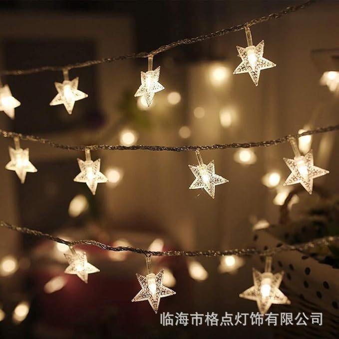 Star string lights, fairy string lights, can be extended to apply to indoor, outdoor, wedding parties, Christmas trees