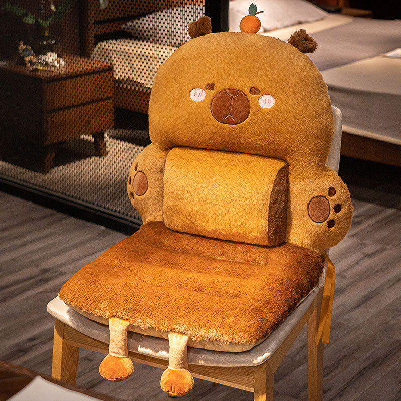 Cojín de Asiento con Respaldo Integrado de Peluche para Oficina y Dormitorio image 7