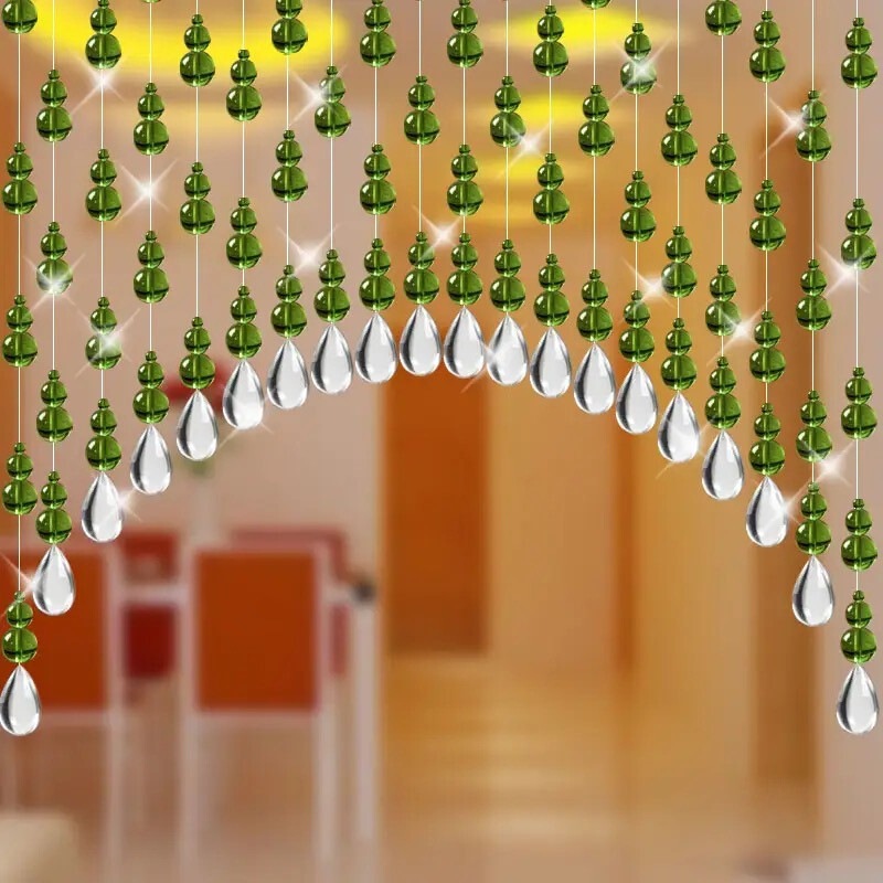 Gourd Feng Shui Door Curtain, Crystal Bead Curtain, Finished Product for Bedroom, Living Room, Bathroom, Hallway, and Corridor Partition Curtain