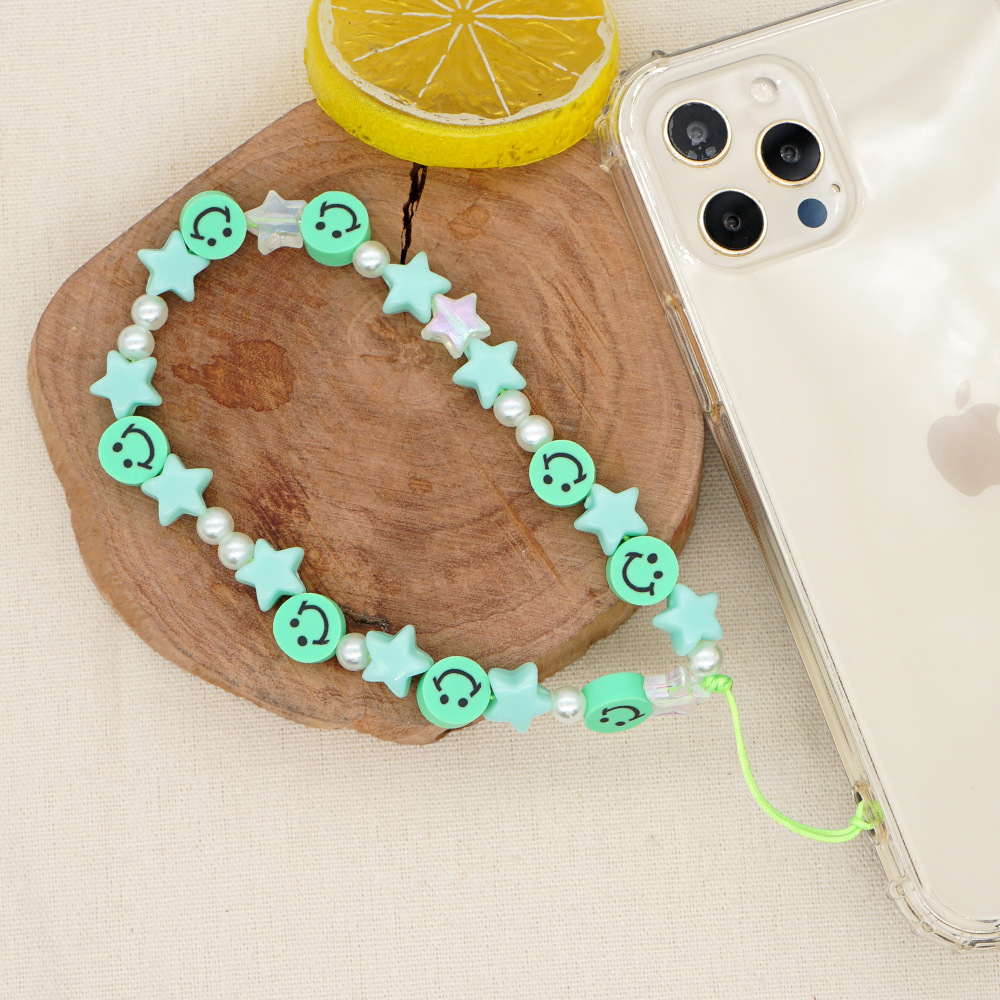 Ethnic Style Smiley Soft Ceramic Mobile Phone Chain Acrylic Five-pointed Star Pearl Beaded Mobile Phone Lanyard display picture 20