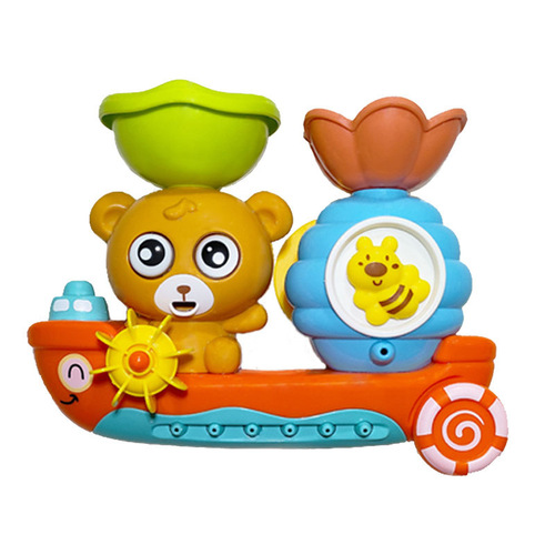 Cross-border baby bathroom toys, children's water play tools, bear water cart, bathing, parent-child interaction, summer swimming