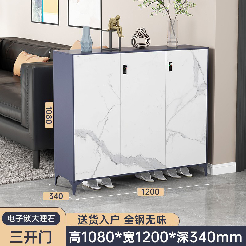 超厚钢制鞋柜对开门过道轻奢卧室防尘带锁玄关客厅组合入户收纳柜|undefined