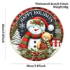 Wooden Christmas Hanging Sign Snowman Bear
