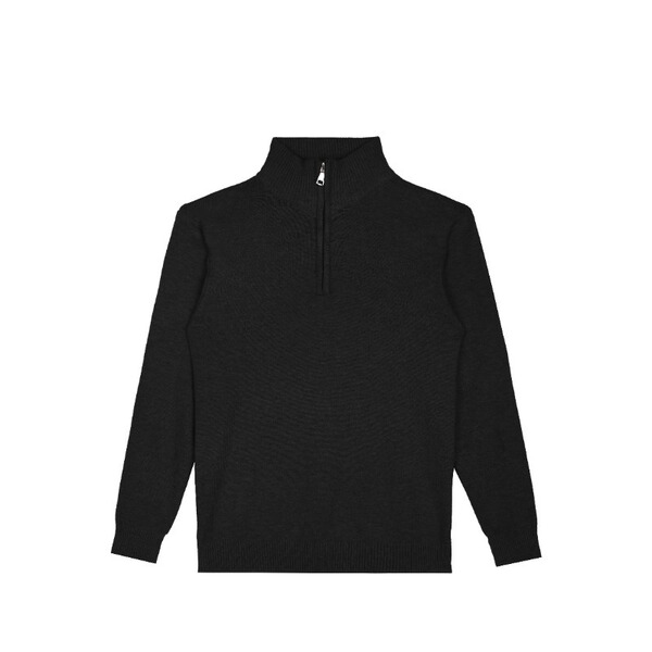 Keep warm solid color sweater with zipper
