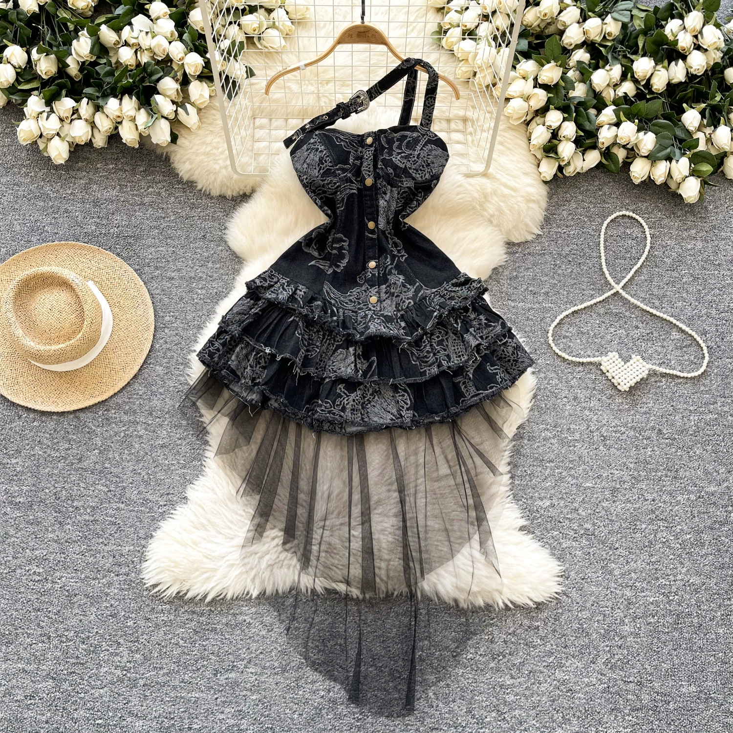 Европейские и американские горячие девушки стиль джинсовое платье в стиле ретро женское ретро старый дизайн хвоста