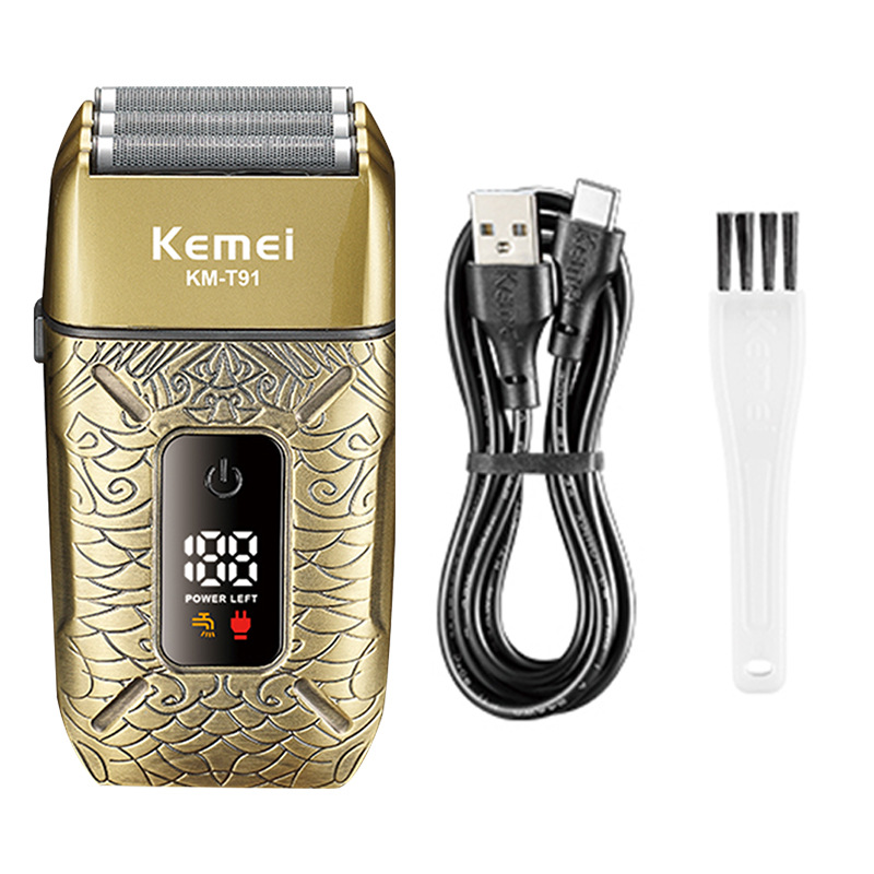 Komei afeitadora recíproca transfronteriza KM-T91 afeitadora eléctrica metálica cortadora de barba doméstica al por mayor