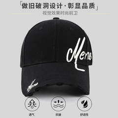 美式刺绣侧字母硬顶棒球帽男女遮阳个性户外时尚百搭鸭舌帽子批发