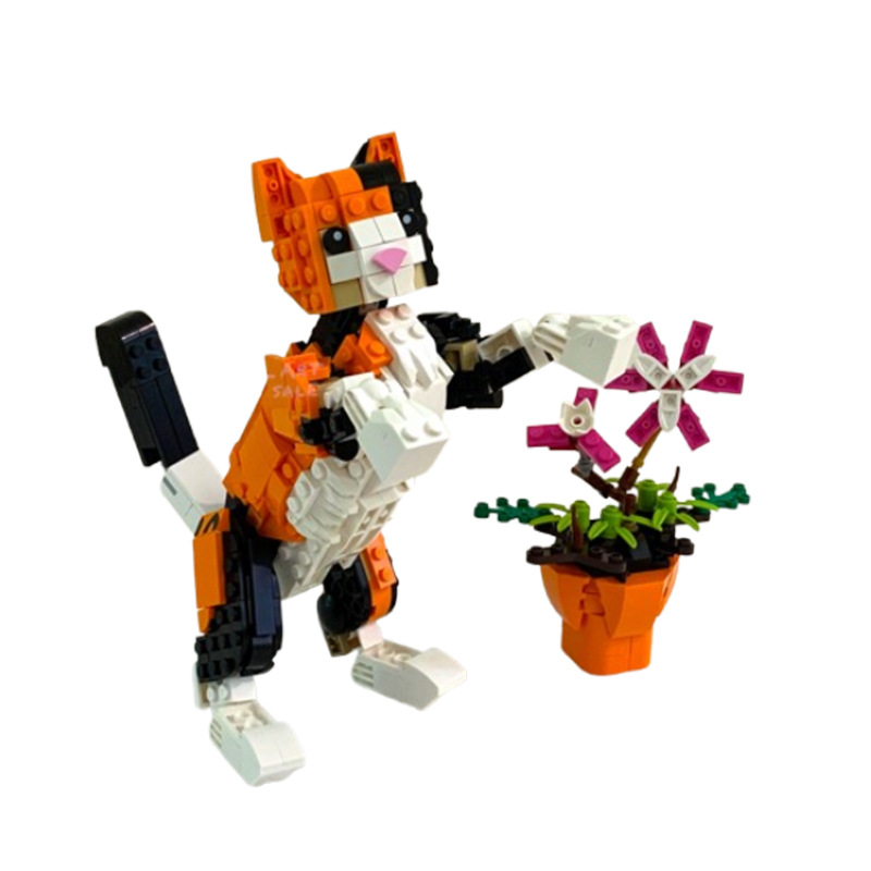 Building Blocks Kitten Model Assembly Set For Kids And Adults_voghion.com