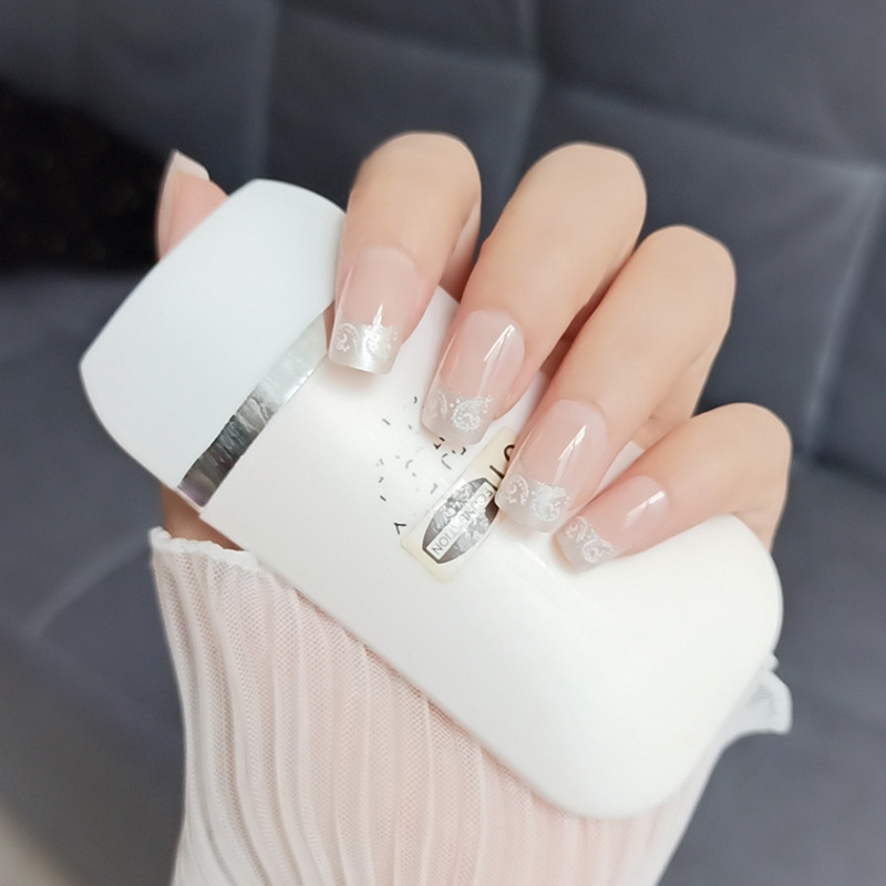 Ventas nacionales de goma de respaldo desmontable de uñas 24 piezas de parche de uñas falsas de alta sensación de uñas al por mayor productos terminados