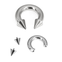 2-10mm直径不锈钢BCR大尺寸锥形马蹄环耳环乳环阴环多用环PA环