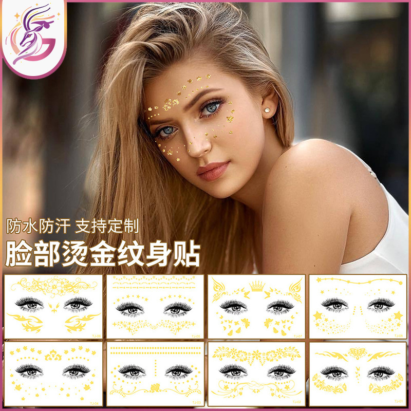 Bronzing Freckles Face Tattoo Little Stars Moon Carnival Masquerade Face Makeup Temporary Tattoo Sticker