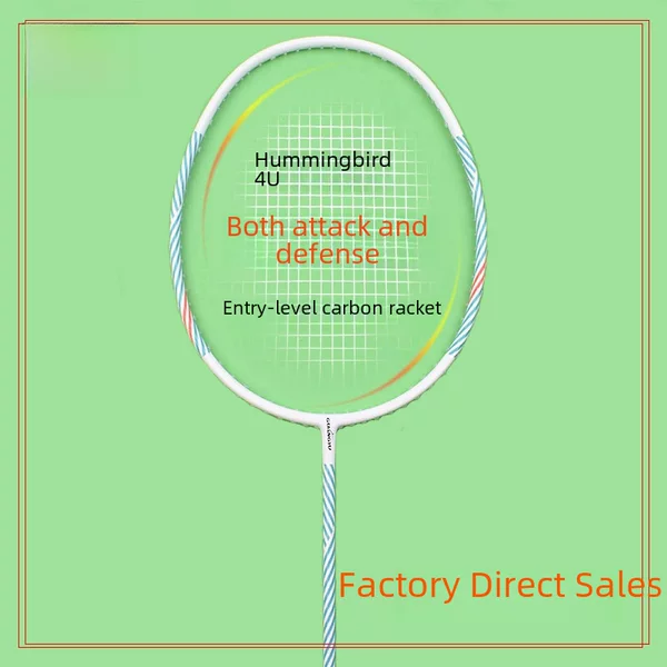 Badminton Racket Full Carbon Adult Beginner 4U Racket Outdoor College Student Training Entertainment Girls Single Racket Wholesale