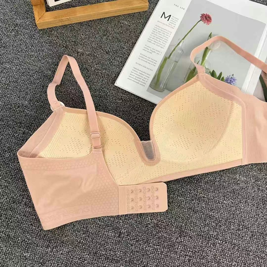 Inventario de bajo precio, 100 puntos, simple, brillante, cómodo, delgado, sin anillo de acero, soporte superior, ropa interior de micro-recolección, sujetador femenino