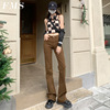 Paige American style Retro Weila Jeans brown Tall Self cultivation Show thin Mopping the floor Bell-bottoms