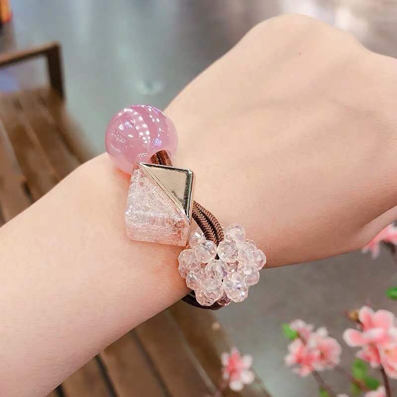 Fashion Fruit Imitation Pearl Crystal Stoving Varnish Hair Tie 1 Piece display picture 4