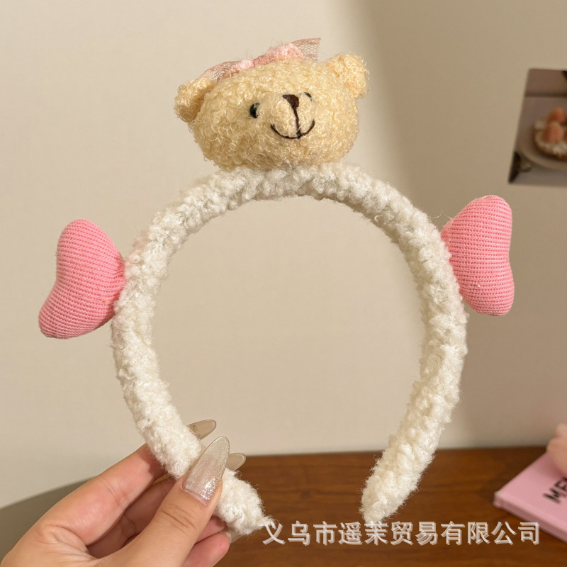 曲奇饼干洗脸发箍女2025新款毛绒压发头箍可爱发卡子防滑发捆头饰|undefined