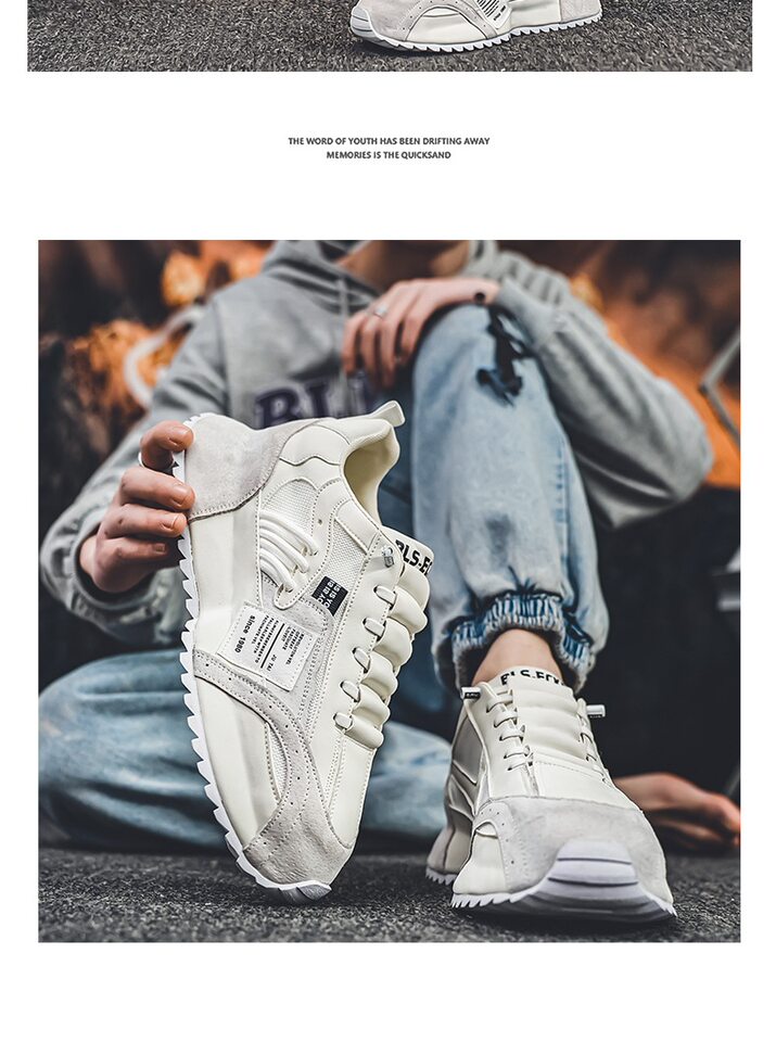 Giày thể thao nam sneaker thoáng khí đế cao su gót thấp tăng chiều cao — C681 màu trắng, C681 màu xanh lá, C681 màu đen chi tiết 11