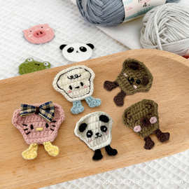 森系毛线钩织凯蒂猫胸针发夹儿童鞋袜箱包服装服饰补丁贴辅料配件