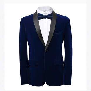 Cross-border foreign trade fashion brand men's autumn new European and American British velvet suit host dress plus size suit men