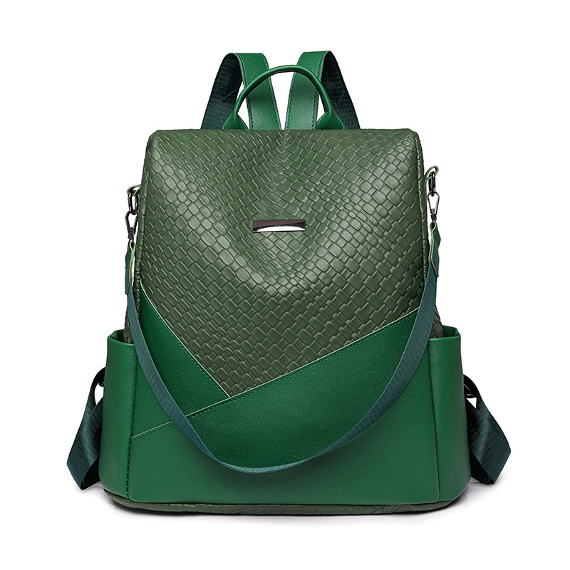 Comercio exterior al por mayor 2024 Nueva mochila antirrobo tejida tendencia de la moda de las mujeres de gran capacidad de doble uso mochila de viaje