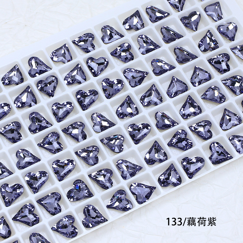 東州クリスタル 8*9 ミリメートル新しい小さな斜めハート型の輝くネイルアートダイヤモンド高品質 K9 ガラスダイヤモンド模造ファーザー DIY ジュエリーアクセサリー|undefined