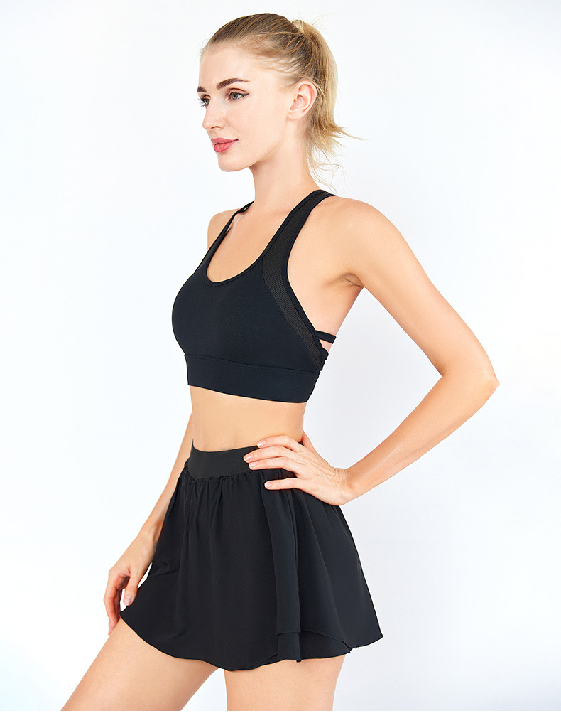 women s bra high waist skorts two-piece yoga suit nihaostyles clothing wholesale NSSMA77451