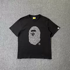 Cross-border Foreign Trade Ape-man Letter Printing Short-sleeved Pure Cotton Crewneck Summer Trendy Brand Ape-man T-shirt Summer Pure Cotton Half-sleeved