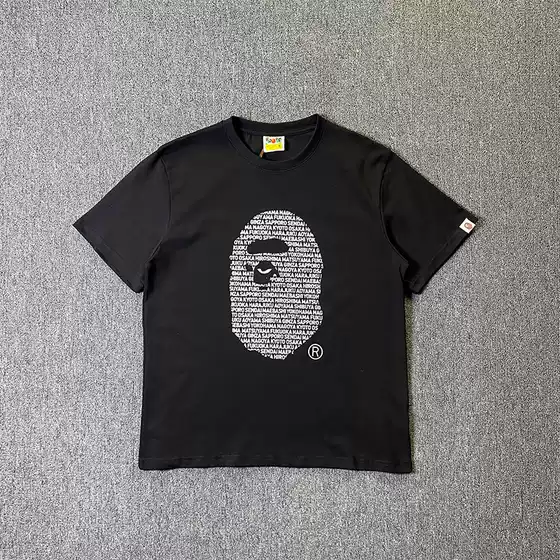 Cross-border Foreign Trade Ape-man Letter Printing Short-sleeved Pure Cotton Crewneck Summer Trendy Brand Ape-man T-shirt Summer Pure Cotton Half-sleeved