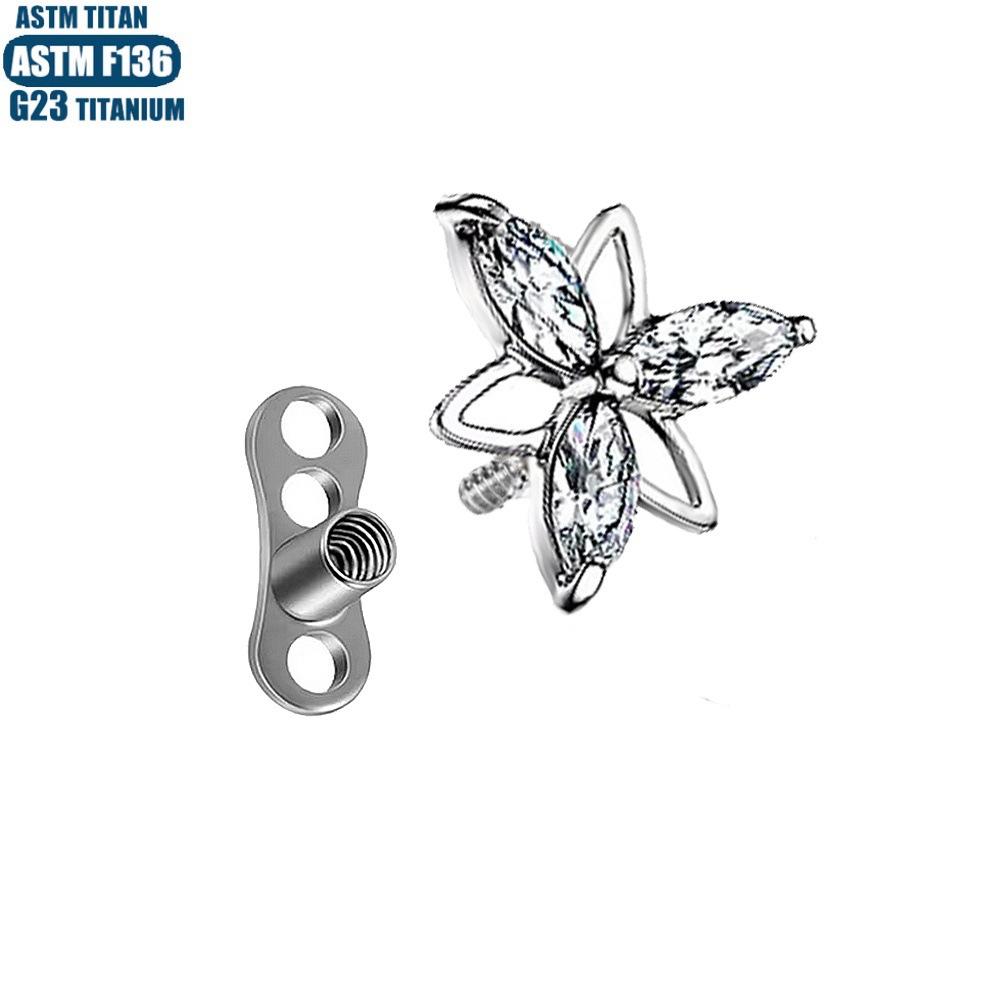 Labret piercing jewelry detail image