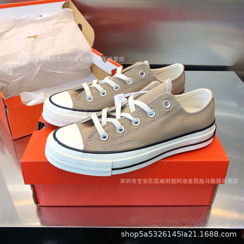 Putian Shoes Classic 1970S Canvas Shoes Men's and Women's Same Shoes Daisy High and Low Barbie Powder khaki Putian Shoes Classic 1970S Canvas Shoes Men's and Women's Same Shoes Daisy High and Low Barbie Powder khaki