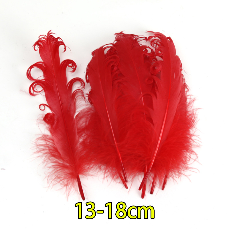 Plumas rojas al por mayor boda jardín de infantes diy plumas hechas a mano pieles de pavo pendientes de plumas de ganso accesorios accesorios de ropa image 16