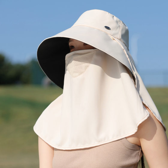 Spring New Hat Women's Sunshade and Sunscreen Hat One-piece Neck Shoulder Hat Summer Outdoor UV Protection Sun Hat