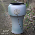 宜兴紫砂花盆桌面绿植物创意家居陶罐手工刻绘立体图案家用盆景盆