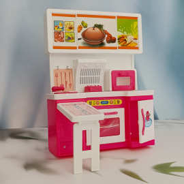 芭芘娃娃厨房玩具仿真冰箱刀叉勺盘子做饭桌子椅子配件蛋糕家具