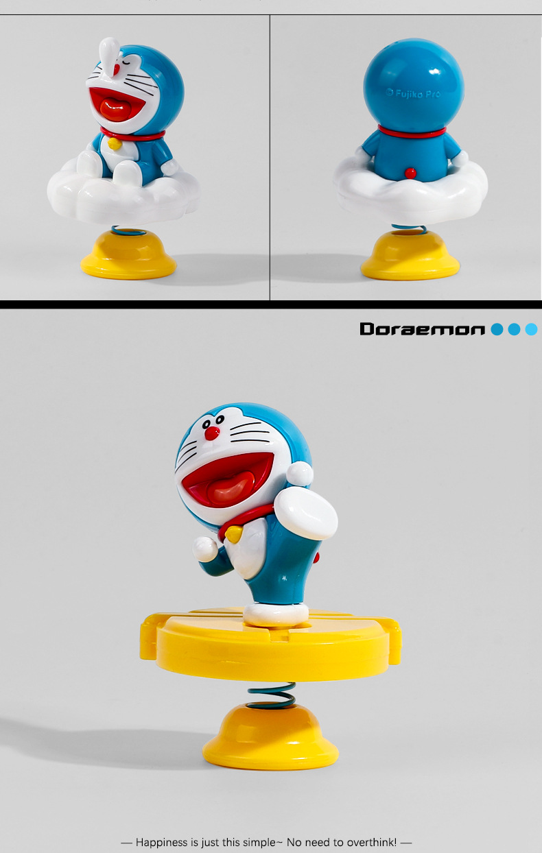 Official Doraemon Cute Time Car Ornament Doraemon Shaker Trendy Toy Desktop Decoration