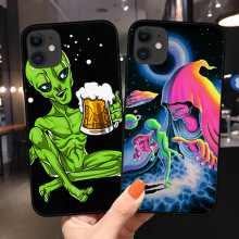 适用于苹果手机壳15卡通可爱外星人手机壳潮男新款个性太空宇宙手