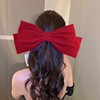 Demi-season fashionable hairgrip from pearl with bow, hairpin, hairpins, hair accessory